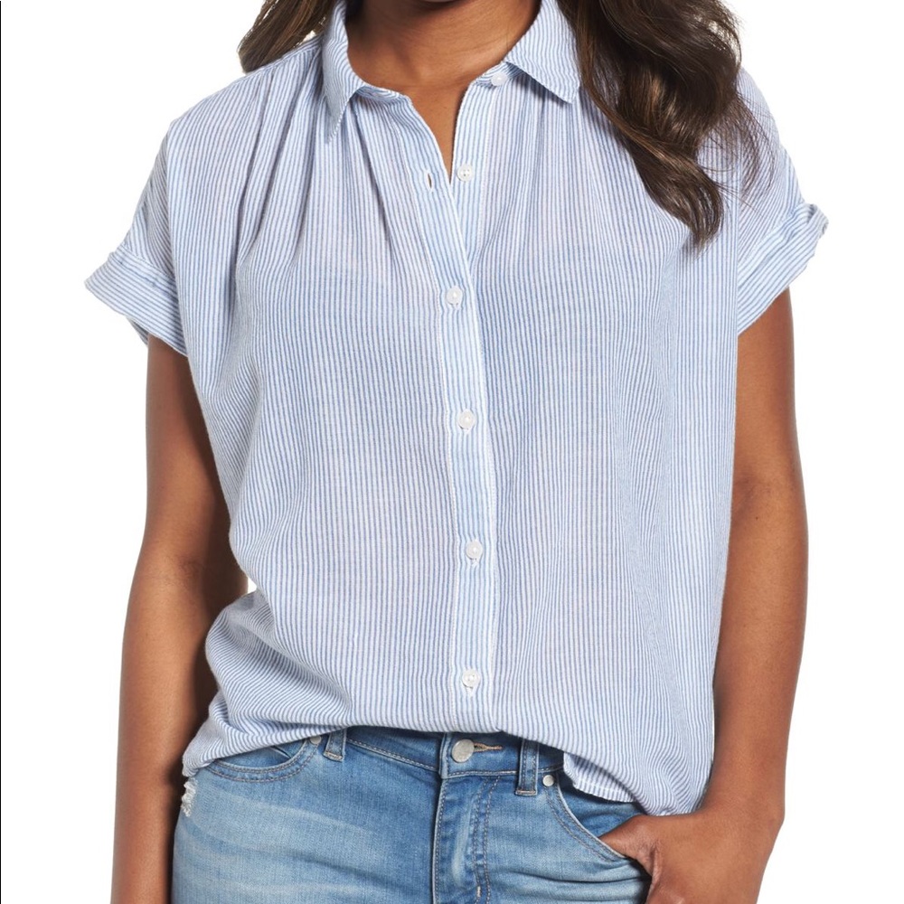 NWT Caslon Patterned Cotton Shirt